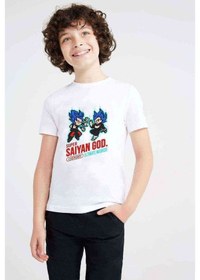 Resim Anime Dragon Ball Baskılı Unisex Çocuk Beyaz T-Shirt (534791843) 