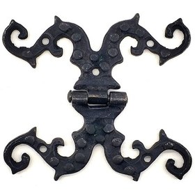 Resim Antika Tarz Dekoratif Pirinç Süslü Menteşe - 100x90 Mm, Oksit Diğer 