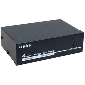 Resim S-link Sl-2504 4 Port 250 Mhz Monitör Çoklayıcı Vga Splitter Dağıtıcı Vga Monitör Çoğaltıcı 