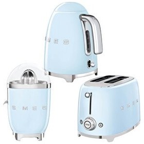 Resim Smeg Pastel Mavi Kettle 1x2 Ekmek Kızartma Makinesi ve Narenciye Sıkacağı Seti 