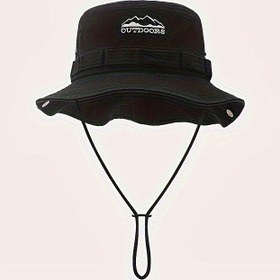 Resim 1 Stil İlkbahar/Yaz Retro Güneş Şapkası, Siperli Unisex Casual Kova Şapka - Siyah, Gri ve Haki/Yeşil (4 Renk Seçeneği) 