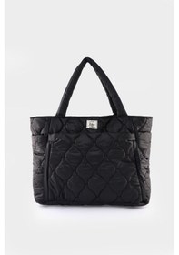 Resim Kapitoneli Paraşüt Çanta - Laptop Bölmeli, Büyük Cepli, Suluk Gözlü, Valiz Aparatlı Siyah 