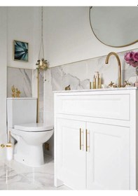 Resim Serel Luna Klozet Tuvalet Fırçalığı Altın Gold Paslanmaz- Pirinç 140110010A 