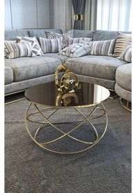 Resim Gezegen orta sehpa,salon ve oturma odası sehpası,metal orta sehp,paslanmaz kararmaz Renk gold 