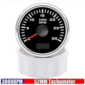 Resim 52mm Su Geçirmez Takometre 3k-8k Rpm Kırmızı Işık Evrensel Uyumlu Benzin/dizel Araç Göstergesi 3000 Rpm Bs. 