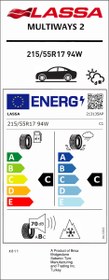Resim Lassa 215\u002F55R17 94W Multıways 2 C-C-70 4 Mevsim Oto Lastiği (Üretim Yılı: 2025) 