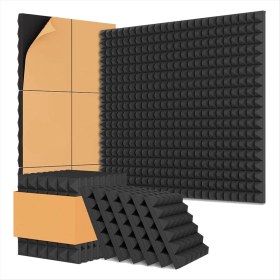 Resim Bueattuh 8 Paket Akustik Köpük Paneller 12X12X2 Inç Duvarlar Için Ses Geçirmez Köpük Paneller Kendi Kendine Yapışkanlı Ses Panelleri (Yurt Dışından) 