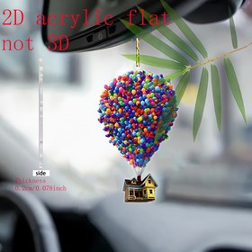 Resim 2D Düz, 2D Akrilik Fantazi Araba Dekoru - Renkli Balon ve Ev Kolyesi Arka Görüş Aynası İçin, Benzersiz Anahtarlık, Sırt Çantası Muska, Tatil Partisi Süslemesi, Yaratıcı İç Aksesuar, Sırt Çantası Süsü | Düz Akrilik Kolye | Akrilik Yapısı, Ara 