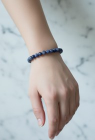 Resim Sodalit 6mm Doğal Taş Bileklik - 17 cm 