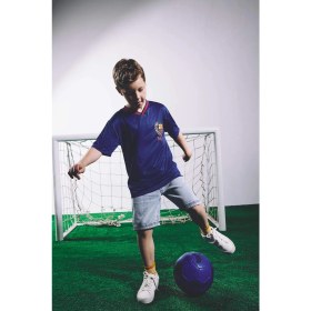 Resim DeFacto Barcelona New Regular Fit V Yaka Mesh Forma Kumaş Kısa Kollu İndigo Tişört Erkek Çocuk H7792A826HS 