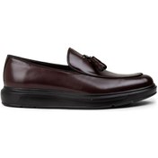 Resim Deery Hakiki Deri Bordo Comfort Püsküllü Erkek Loafer - 01840mbrdp04 Bordo 