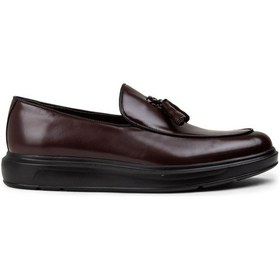 Resim Deery Hakiki Deri Bordo Comfort Püsküllü Erkek Loafer - 01840mbrdp04 Bordo 