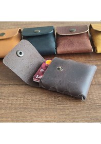 Resim Sumerian Leather Craft Minimalist Deri Kartlık Kahverengi 