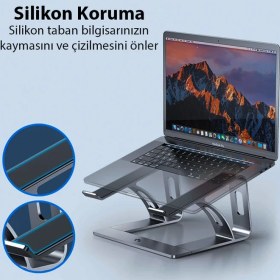 Resim Ally Mc Ls653 Premium Ergonomik Alüminyum Laptop-bilgisayar Standı Gri 