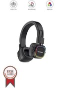 Resim Torima HD-12 Siyah RGB Işıklı Güçlü Bas Kulak Üstü Kablosuz Bluetooth Kulaklık 