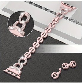 Resim Sunshine022 Pembe 42 44 45 49mm İwatch Metal Kordon Bileklik Kadın Ultra 2 Seri 9 