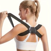 Resim 1 adet Ayarlanabilir Duruş Düzeltici - Siyah, Pembe ve Bej Renklerde Nefes Alabilen Polyester Sırt Desteği Kayışı - İyileştirilmiş Duruş, Günlük Kullanım ve Dış Mekan Aktiviteleri için İdeal - Dayanıklı saç tokası ve Döngü Kapatma, Günlük Kullanım Sırt Desteği | Esnek Kumaş Kayışı | Nefes Alabilen Malzeme 