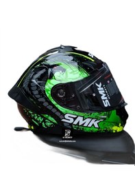 Resim Smk Typhoon Reptile Kapalı Kask 001 Gri - Siyah - Yeşil 