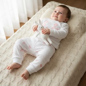 Resim Organik Pamuk Pembe Swan 2’li Bebek Takımı - 3-6 Ay 