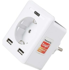 Resim Genel Markalar Swapp Sl-04 10a Akım Korumalı Akıllı Priz 2 Usb 2.4 Wifi Tuya Google Assistant Alexa Siri Destekli 