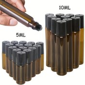 Resim Esansiyel Yağlar ve Parfüm için 10 Adet Cam Rulo Şişeler - 0.17/0.34oz, Koku İçermeyen, Seyahat ve Örnekler için İdeal Koruma 