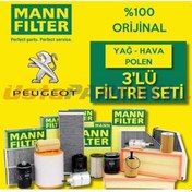 Resim Peugeot 206 1.4 Hdı Mann-Filter Filtre Bakım Seti 2002-2009 (495301204) 