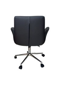 Resim Sekreter Sandalyesi Döküm Süngerli Antrasit Suni Deri 