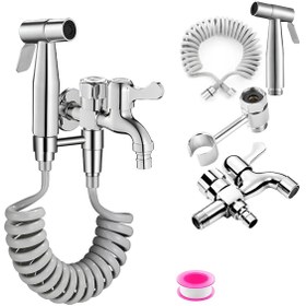 Resim OEM Banyo Tuvalet Taharet Musluğu Spiralli Bide ve Hortum Başlığı 7 Yıl Garanti Krom İthal 
