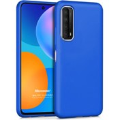 Resim Matte Silicone Huawei P Smart 2021 Kılıf Mavi Microsonic
