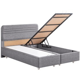 Resim Mila İkili Set, Mila Çift Kişilik Baza Başlık Seti - Gri 150 x 200 