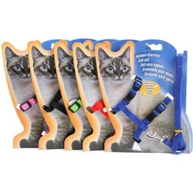 Resim Ayarlanabilir Kedi Gezdirme Göğüs Tasması 