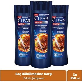 Resim Clear Men Kepeğe Karşı Etkili Şampuan Saç Dökülmesine Karşı 3 x 350 ML 