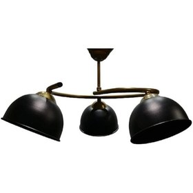 Resim Riolight Modern Üçlü Mat Altın Gövde Siyah Başlık Metal Sarkıt Av 