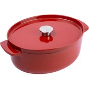 Resim KitchenAid CC006063-001 5.6 Litre 30 cm. Oval Döküm Demir Tencere - Kırmızı 