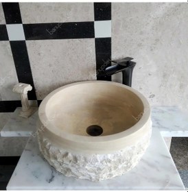 Resim Traverten Naturel Patlatma Mermer Lavabo 
