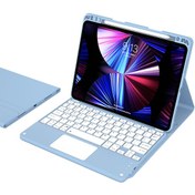 Resim iPad Uyumlu Pro 11 Deri Hissiyatlı Tablet Kılıfı Çıkarılabilir Kablosuz Dokunmatik Bluetooth Klavye Kalem Tutuculu 