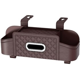 Resim Teltree Oto Koltuk Arkası Depolama Kutusu - İki İçecek Rafı, Telefon Tutucu Ve Bez Kutu İle Araç İçini Düzenleyen Organizatör Siyah 