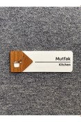 Resim Yönline Mutfak Kapı İsimliği Modern Yönlendirme Levhası Kendinden Yapışkanlı-Ofis Kapı İsimliği 24 x 9 cm 