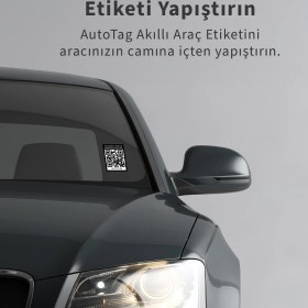 Resim Qr Kodlu Akıllı Araç Etiketi - Karekod Numaratör - Içten Yapıştırmalı Cam Etiket 
