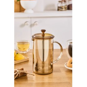 Resim PremiumPort Prensli French Press 600 ml Amber, Şık ve Kullanışlı Kahve Demleme Aparatı 