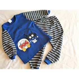 Resim MEMOCAN Çizgili Uzaylı Baskılı Bebek Pijama Takımı (6 Ay - 12 Ay - 18 Ay - 24 Ay) 