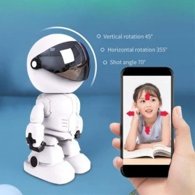 Resim Mesro Robot Görünümlü Wifi Güvenlik Kamerası Kablosuz Gece Görüşlü Iç Mekan Camera 