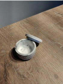 Resim Siyah Beyaz Desenli Yuvarlak Mumluk - 1016 