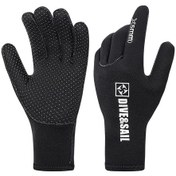 Resim Kış Spearfishing Kayaking Su Sporları M Için 5mm Neopren Dalış Eldivenleri Siyah 