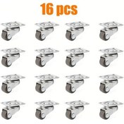 Resim Dashanshop 16 Adet 0.6 Inç Kendinden Yapışkanlı Mini Döner Tekerlekler Mobil Depolama Mobilya 