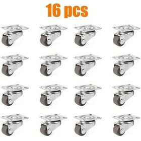 Resim Dashanshop 16 Adet 0.6 Inç Kendinden Yapışkanlı Mini Döner Tekerlekler Mobil Depolama Mobilya 