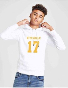 Resim Riverdale 17 Baskılı Unisex Çocuk Kapüşonlu Beyaz Sweatshirt 
