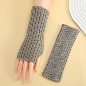 Resim 1 Çift Kadınlar İçin Casual Knit Dikişsiz Eldiven, 20cm Kısa Kol Yelekleri, Esnek Akrilik Şeritli Sıcak Kol Sıcak Tutucular, Şık Basit Tarz Outdoor Eğlence, Hafta Sonu Casual Giyim, Tüy Yok, Elle Yıkanabilir 