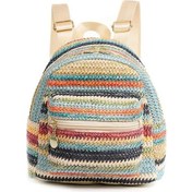 Resim Novahub Kadın Etnik Stil Hasır Sırt Çantası - Pvc Fermuarlı, Çift Katmanlı, Çok Renkli Hasır Modeli Çok Renkli 
