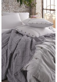 Resim Grace 7 Parça %100 Pamuk Çift Kişilik Pikeli Nevresim Takımı Taş Taş 